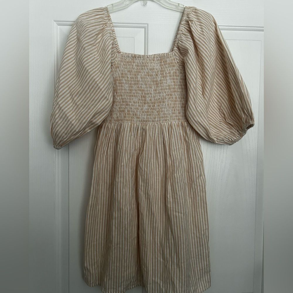 Billabong Beige and White Cotton Dress NWOT Medium